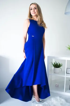 Elegant High-Low Hem Zipper-Back Evening Gown