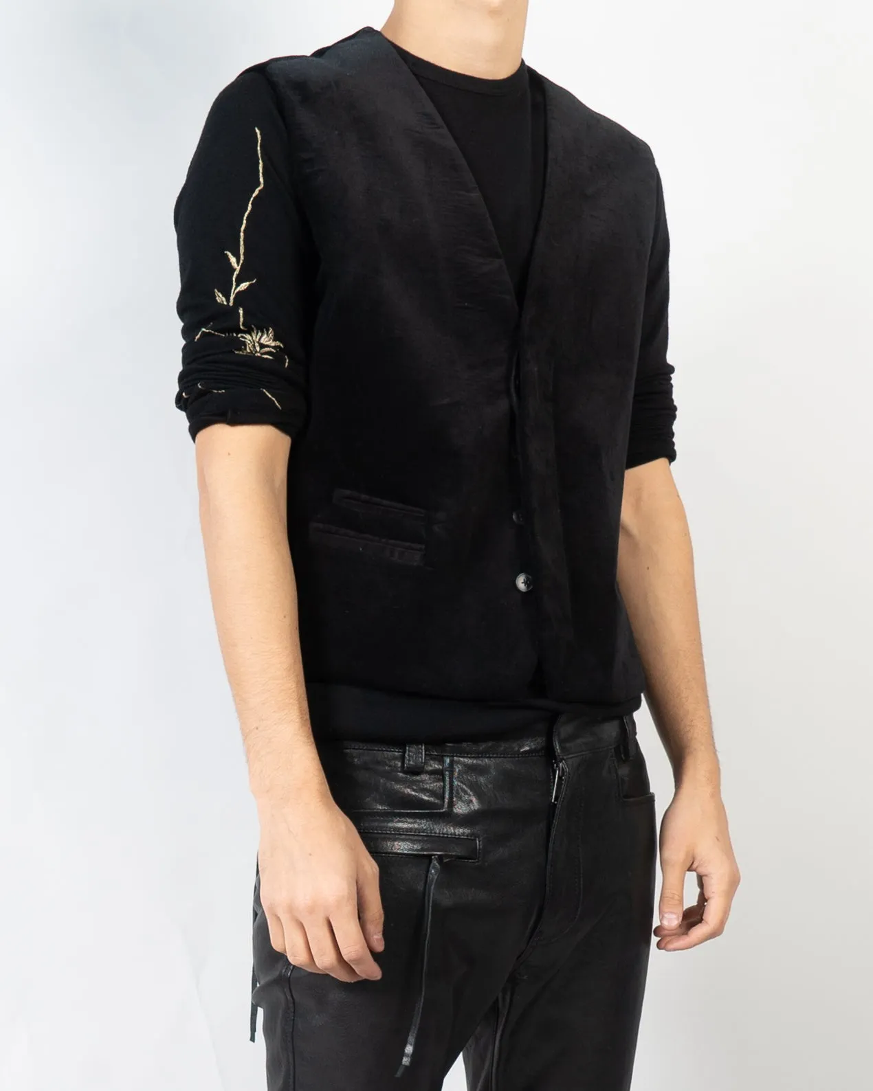 FW17 Black Velvet Waistcoat