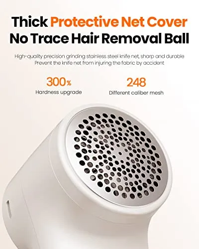 GAIATOP Fabric Shaver, Rechargeable Lint Remover Sweater Defuzzer, Intelligent Digital Display Lints Shaver Fuzzs Pills Bobbles Trimmer for Clothes and Furniture White(1 pcs)