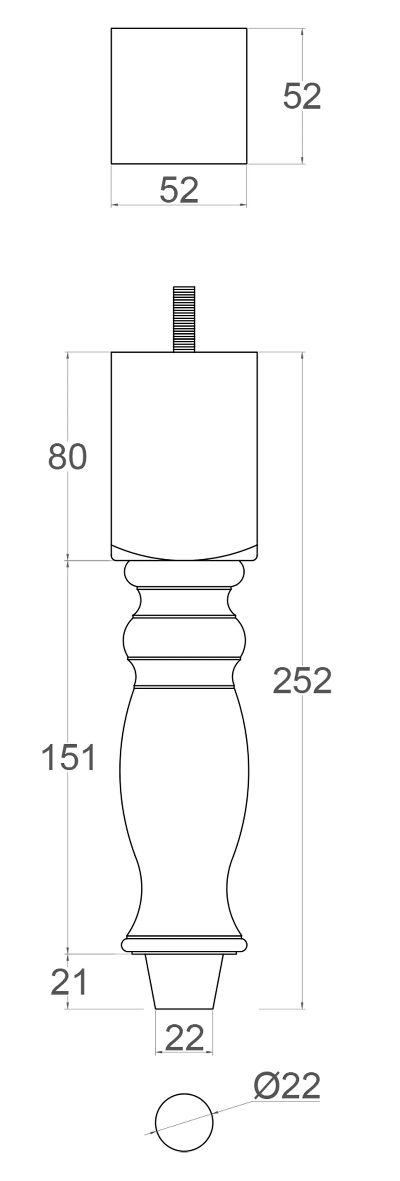 Gillian Classic Wooden Furniture Legs