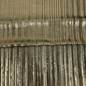 Gold Metallic Pleated Foil Polyester Spandex Fabric