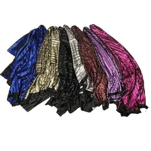 Gold Metallic Pleated Foil Polyester Spandex Fabric