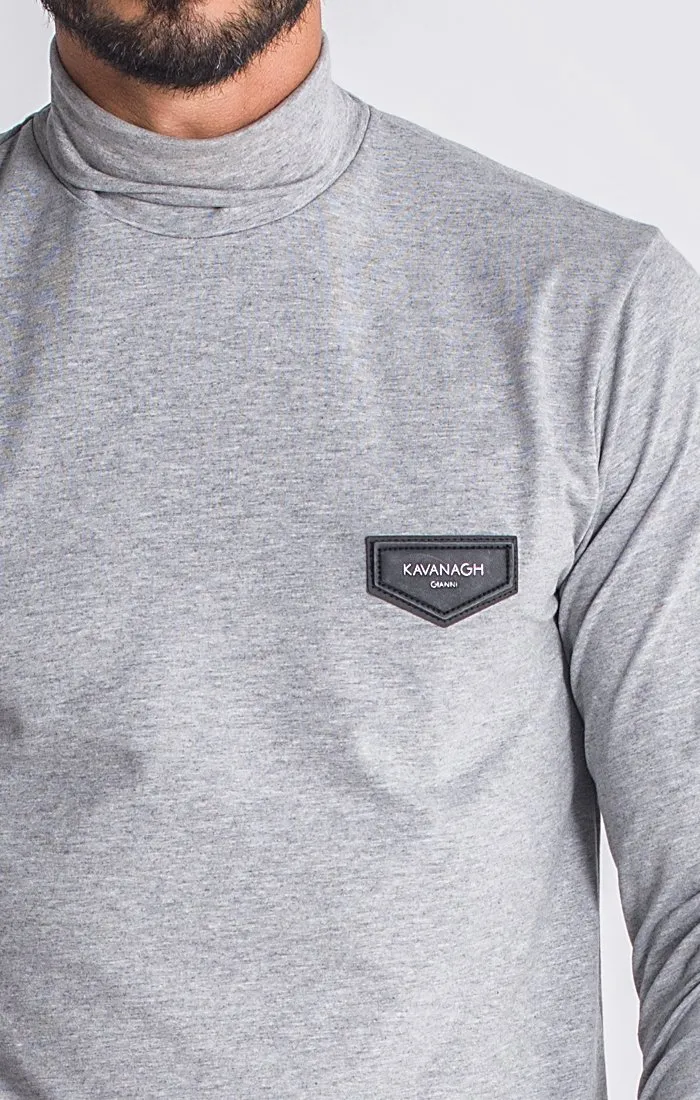 Grey Melange Core Turtleneck Long Sleeve Tee