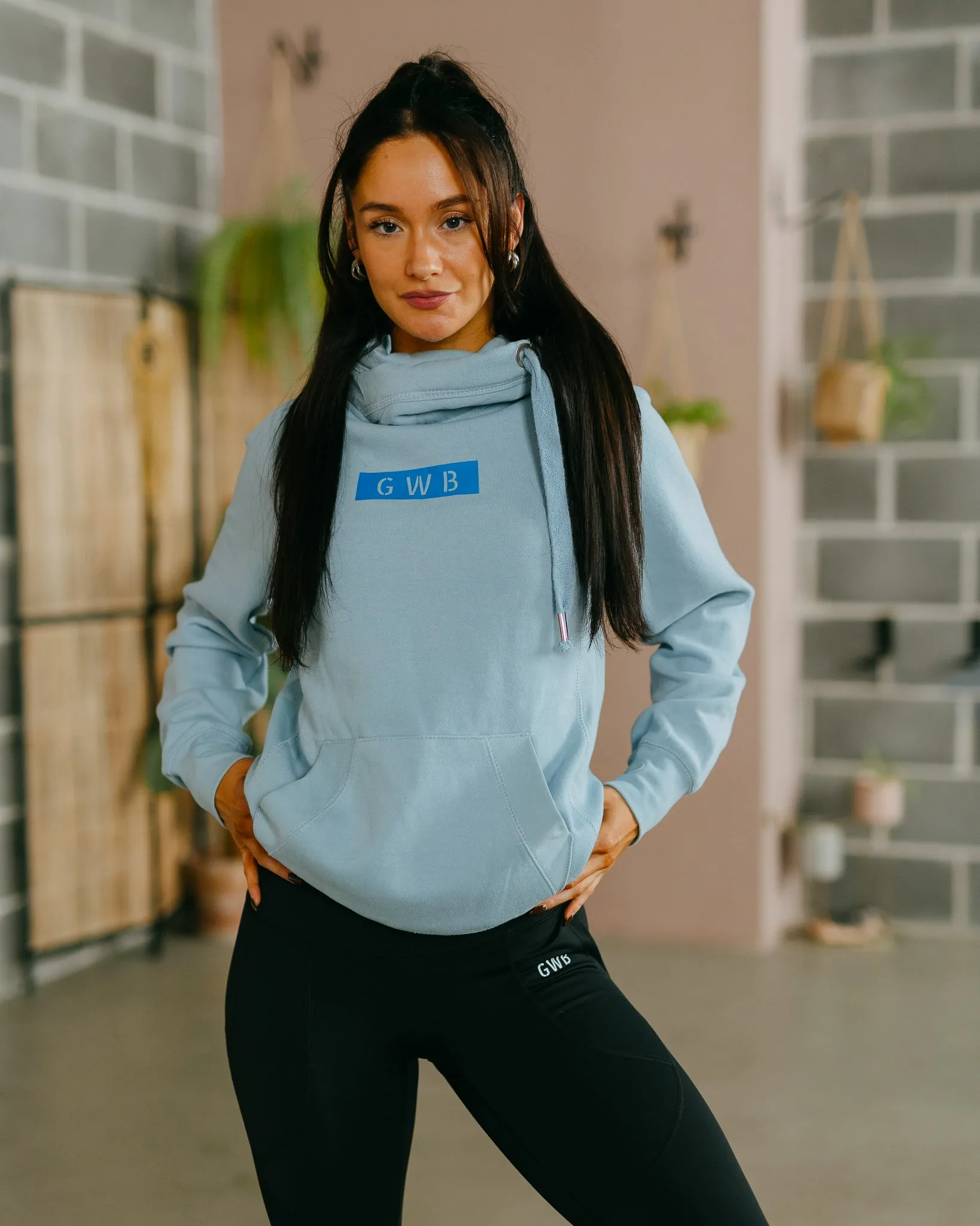 GWB Cross Necked Hoodie in Blue