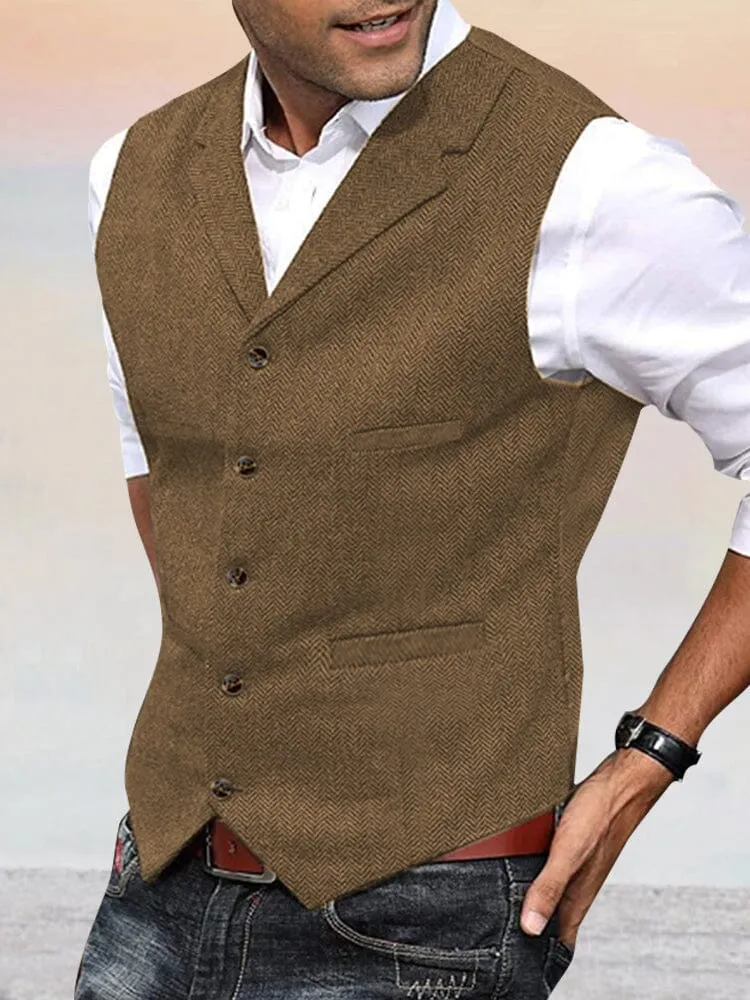 Herringbone Tweed Suit Vest