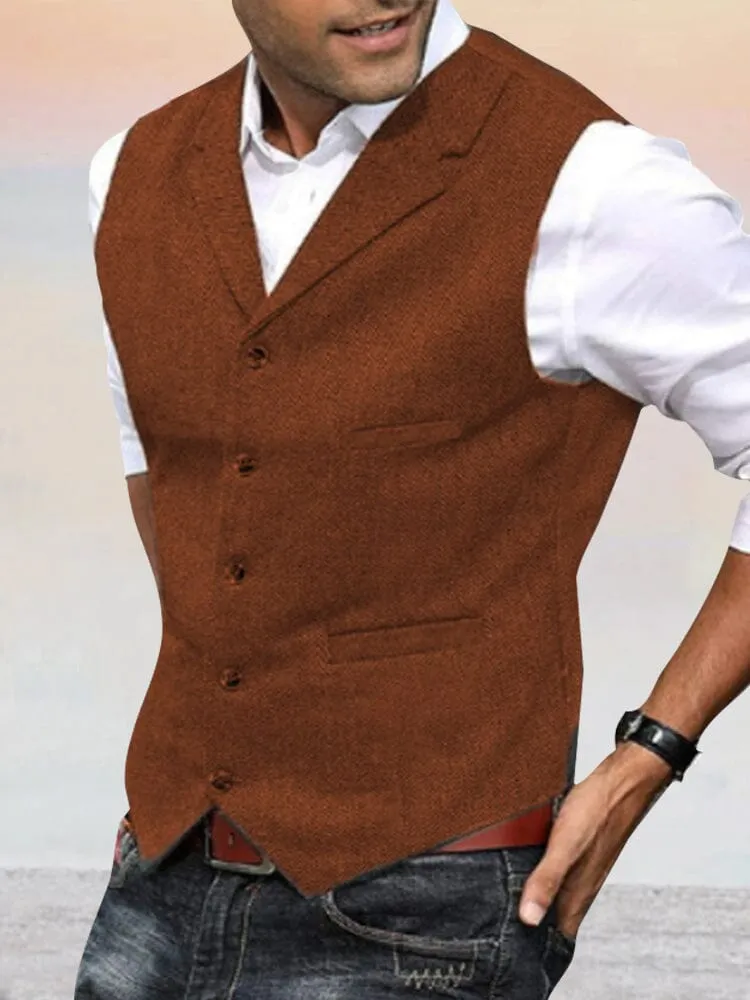 Herringbone Tweed Suit Vest