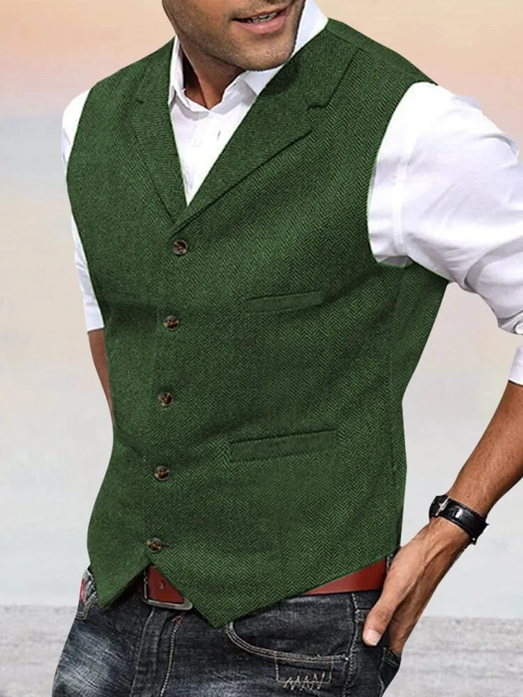 Herringbone Tweed Suit Vest