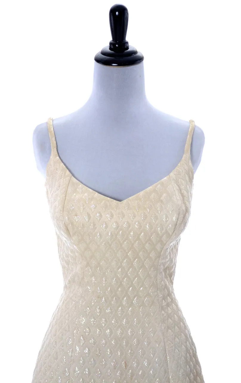 Jacques Heim Paris cream sparkle formal vintage designer dress