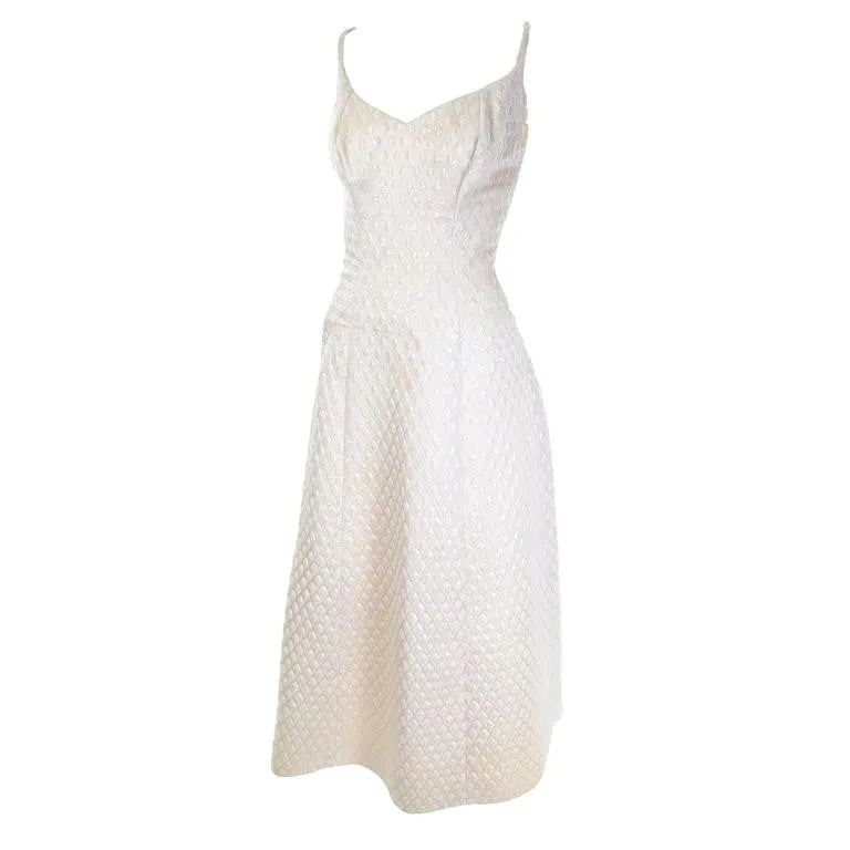 Jacques Heim Paris cream sparkle formal vintage designer dress