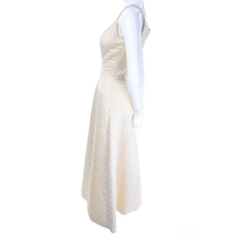 Jacques Heim Paris cream sparkle formal vintage designer dress