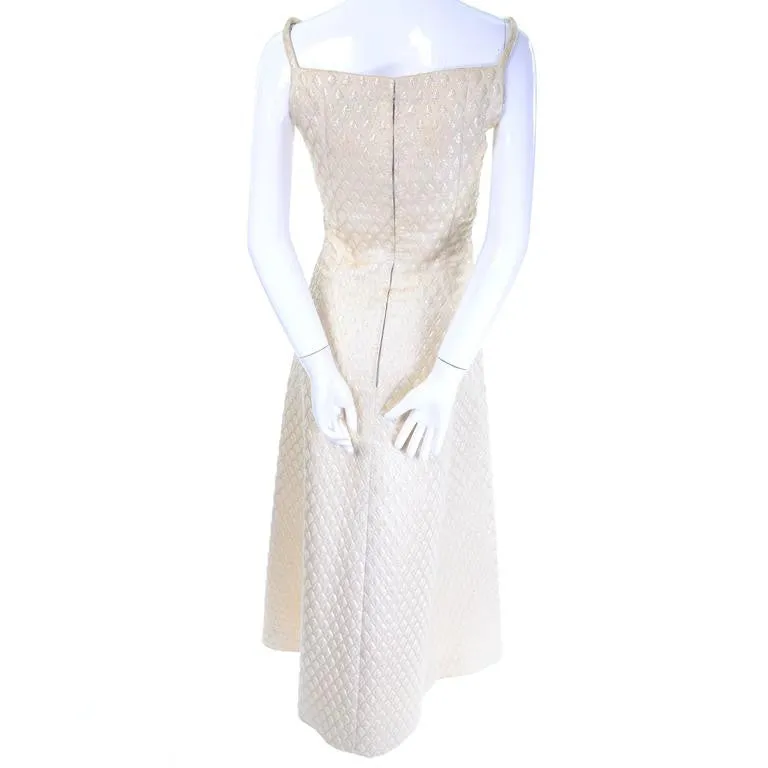 Jacques Heim Paris cream sparkle formal vintage designer dress