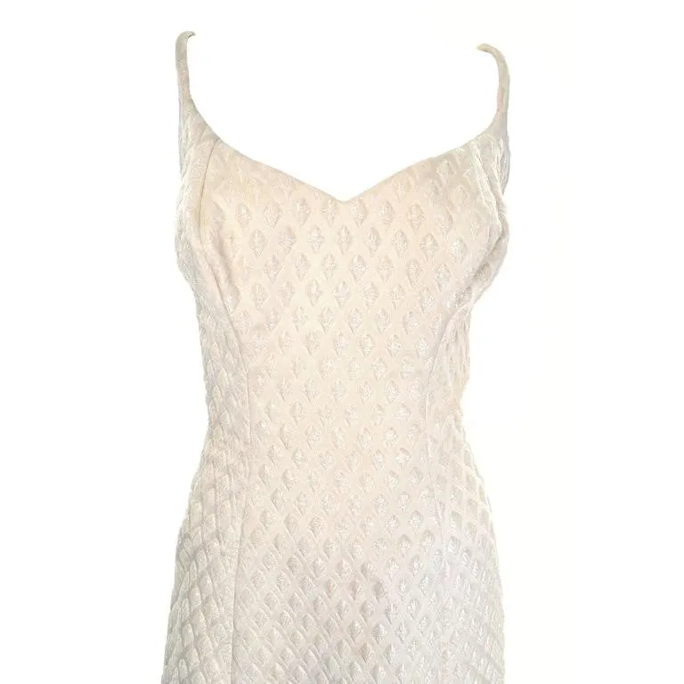 Jacques Heim Paris cream sparkle formal vintage designer dress