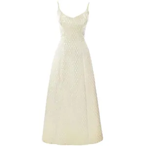 Jacques Heim Paris cream sparkle formal vintage designer dress