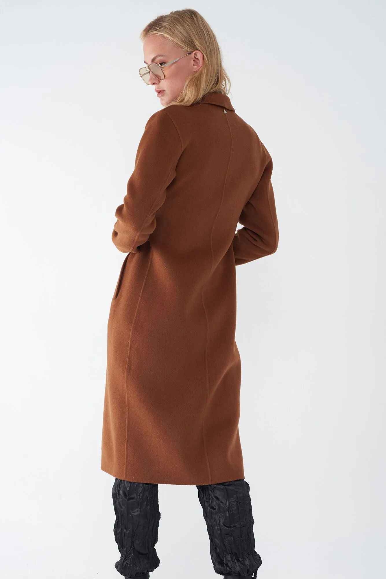 JOIE TOBACCO - WOOL TIE FRONT COAT