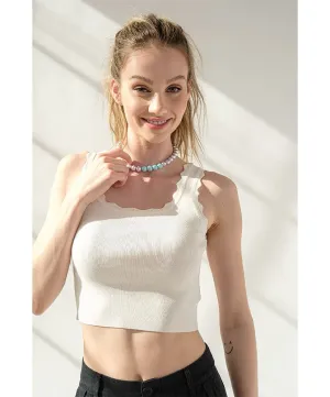 Kallie Scallop Edge Knit Tank