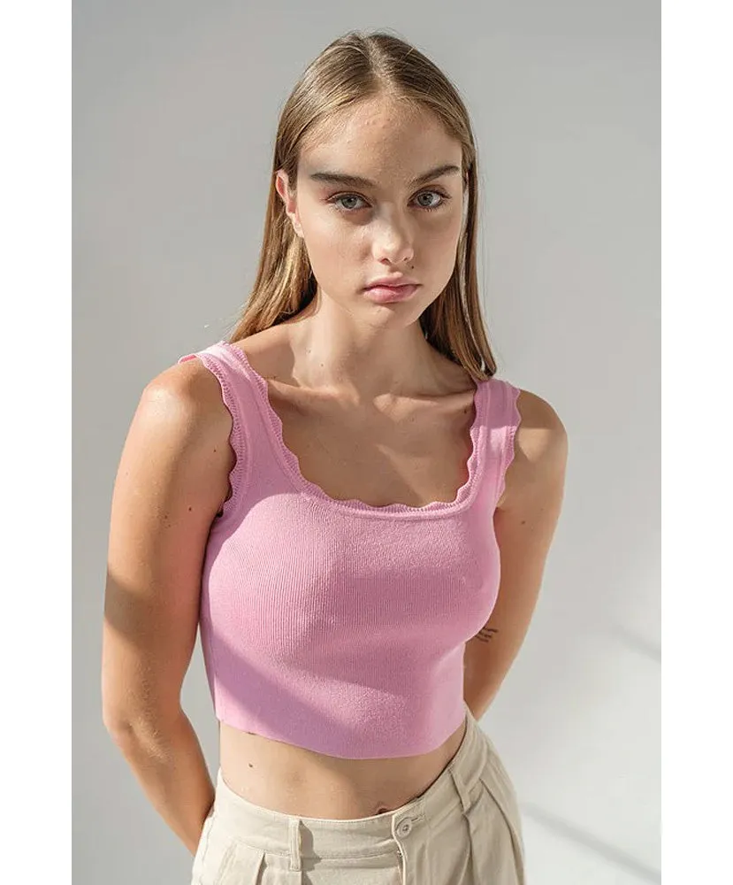 Kallie Scallop Edge Knit Tank