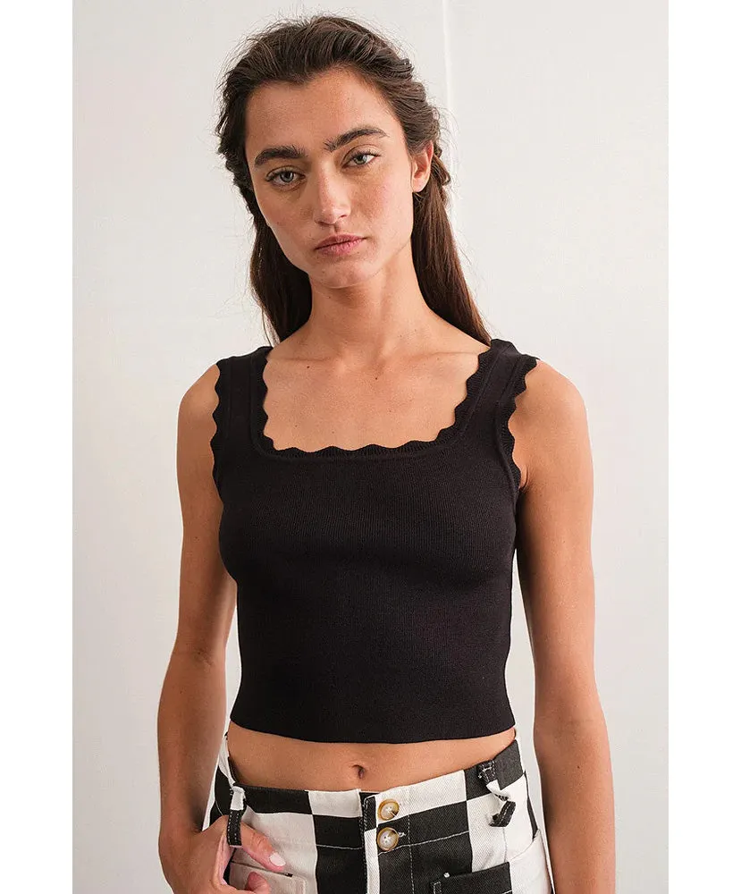 Kallie Scallop Edge Knit Tank