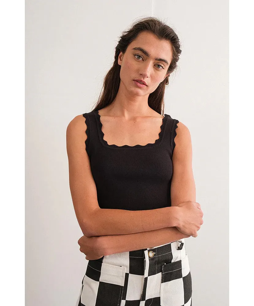 Kallie Scallop Edge Knit Tank