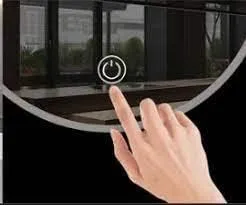 LAXMI Glass Shop Wall Mounted Led Touch Sensor Mirror with Aluminum Frame | LED Illuminated Modern Design Vanity Square Mirror for Bedroom, Bathroom & Makeup Room (24inch x 24inch)