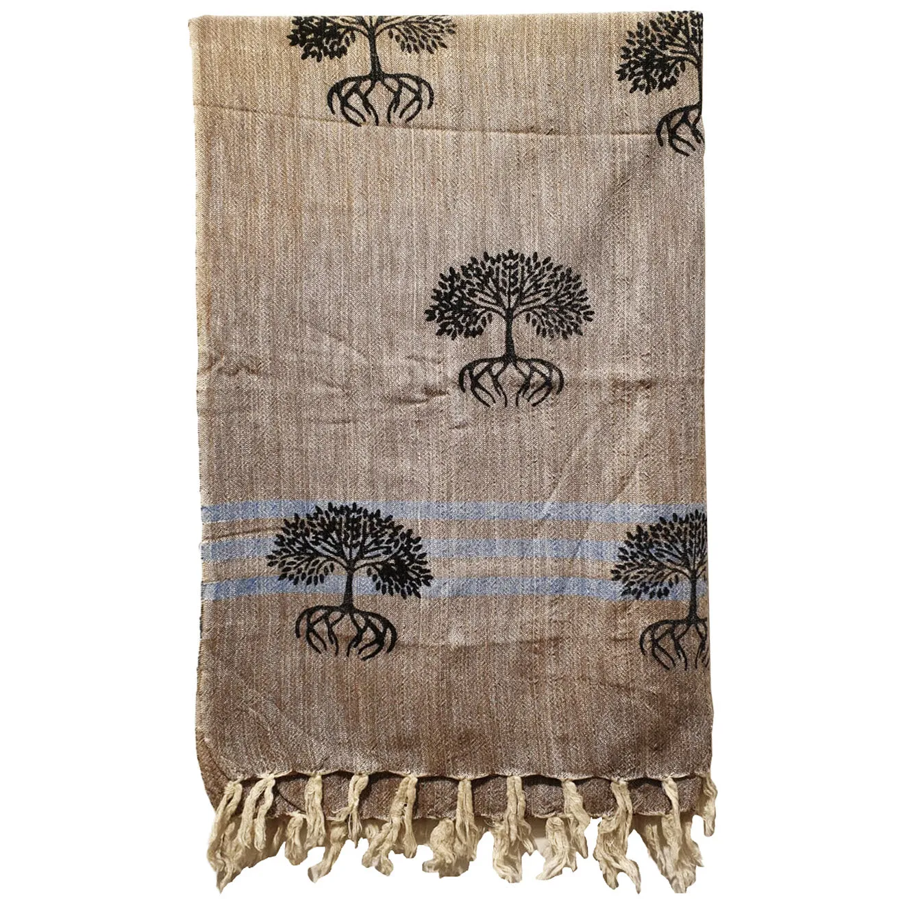 Linen Turkish Towel Pestemal Flower Pattern