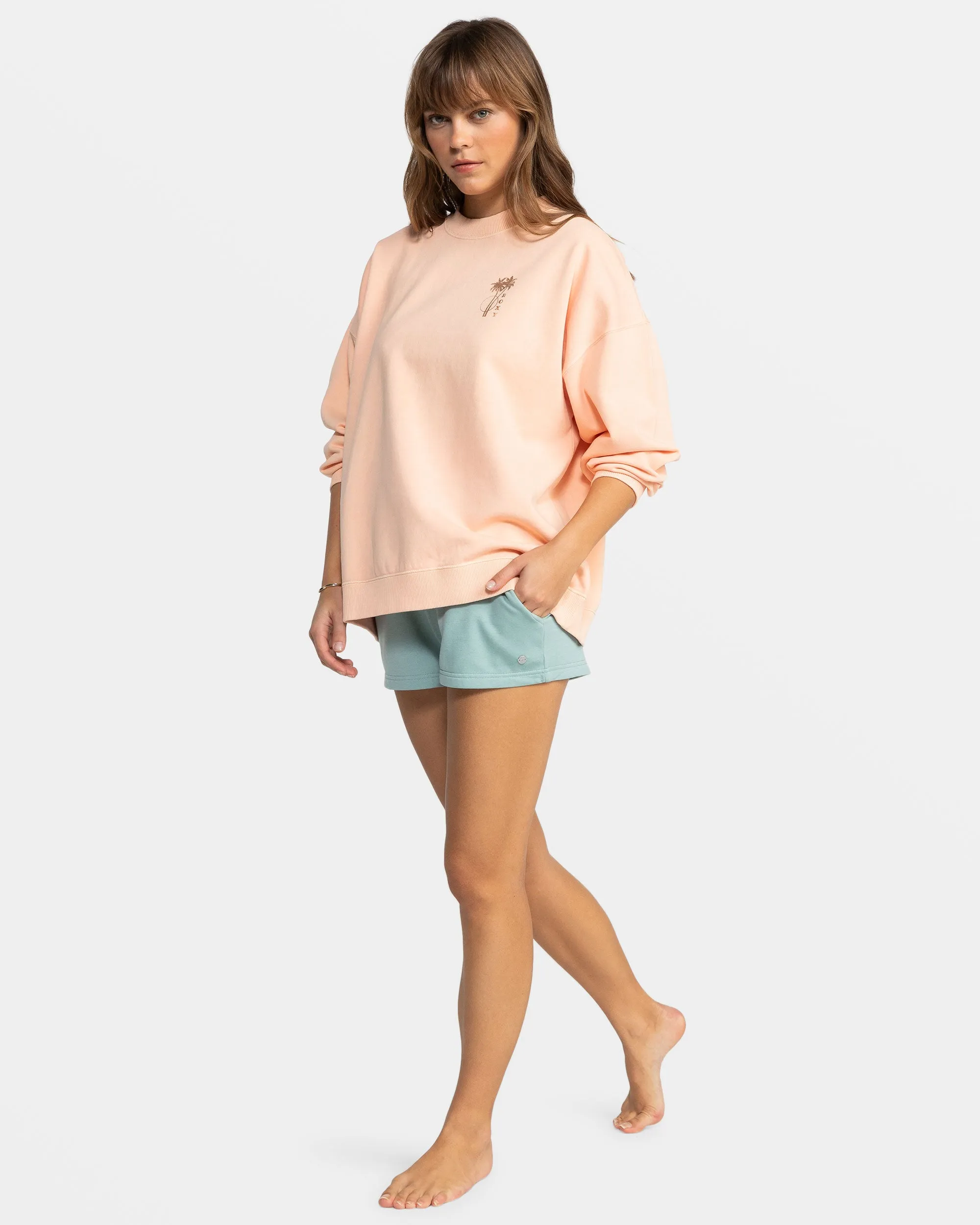Lineup Oversize Crew Neck Sweatshirt - Peach Nougat