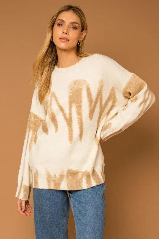 Lucy Long Sleeve Spray Print Sweater