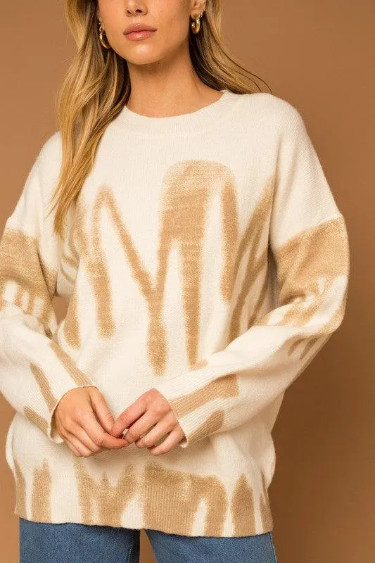 Lucy Long Sleeve Spray Print Sweater