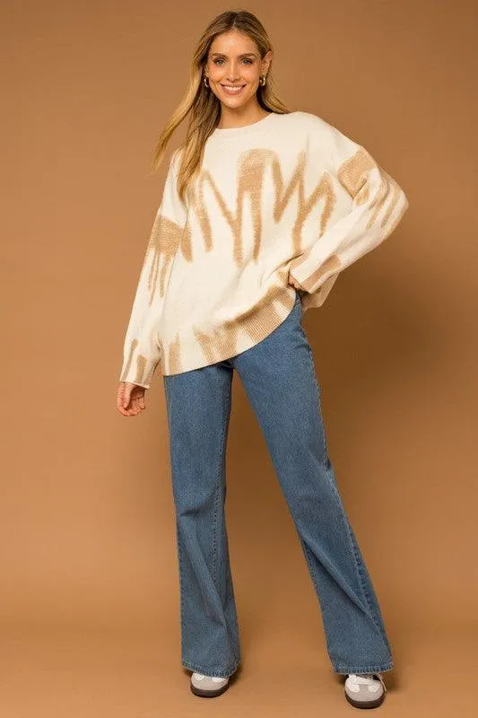 Lucy Long Sleeve Spray Print Sweater