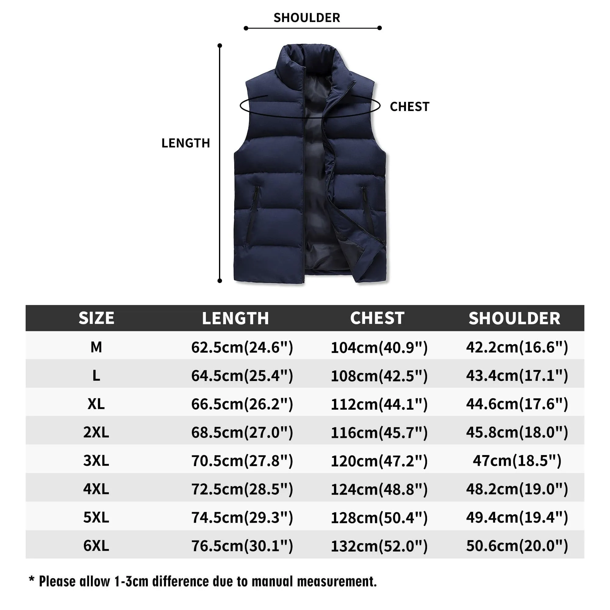 Mens Rugged American Flag Zip Up Puffer Vest