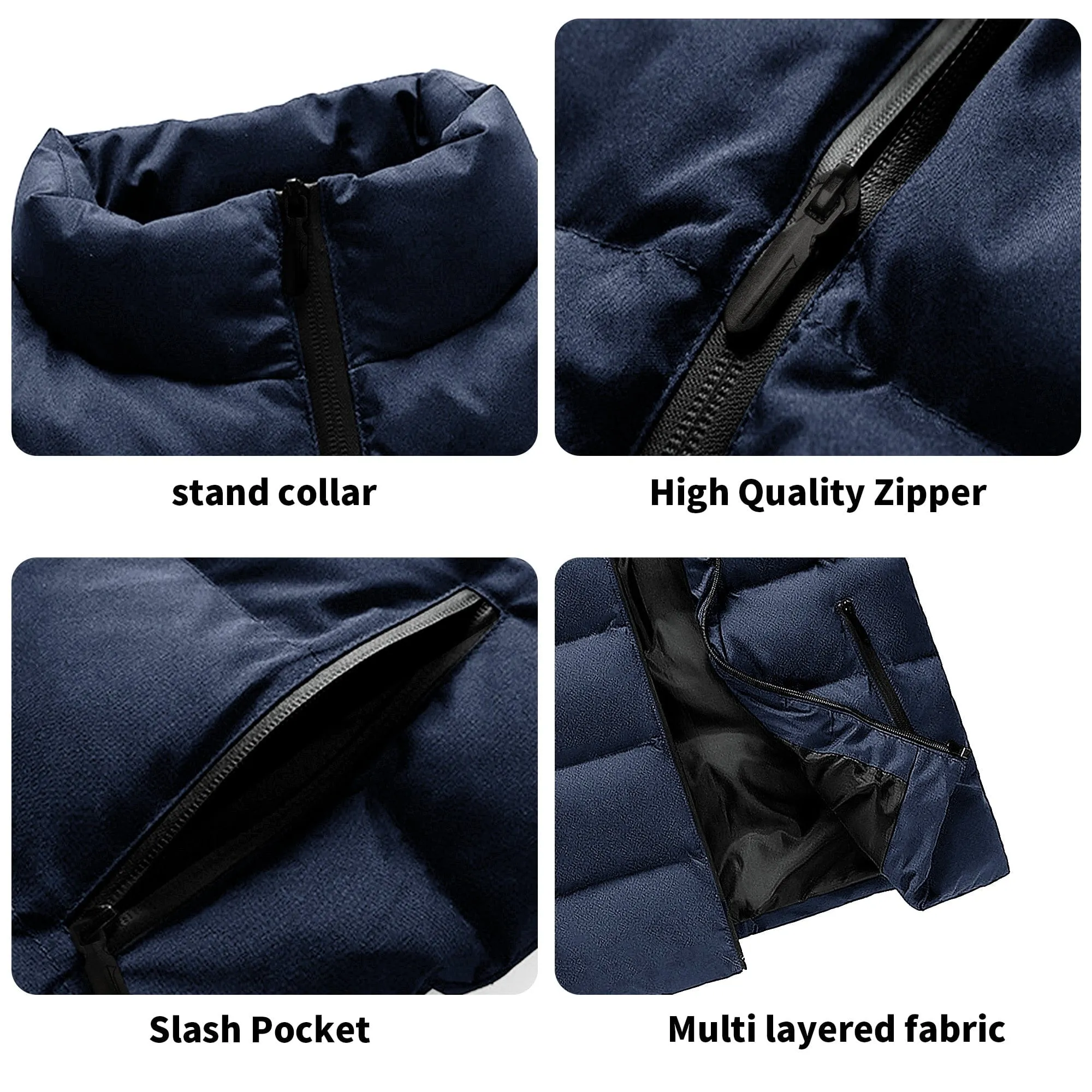 Mens Rugged American Flag Zip Up Puffer Vest
