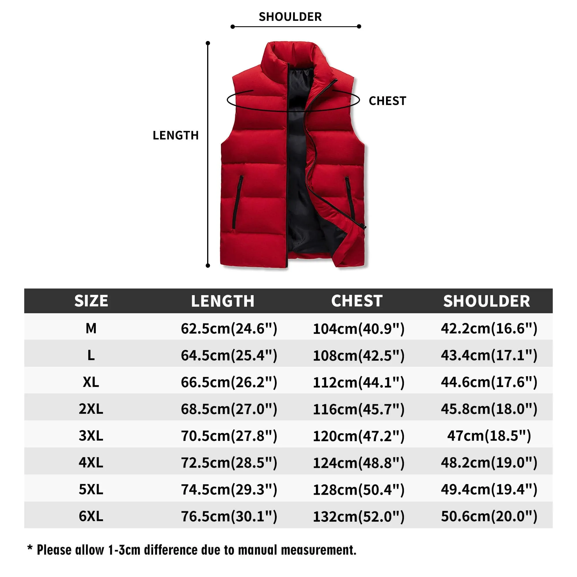 Mens Rugged American Flag Zip Up Puffer Vest