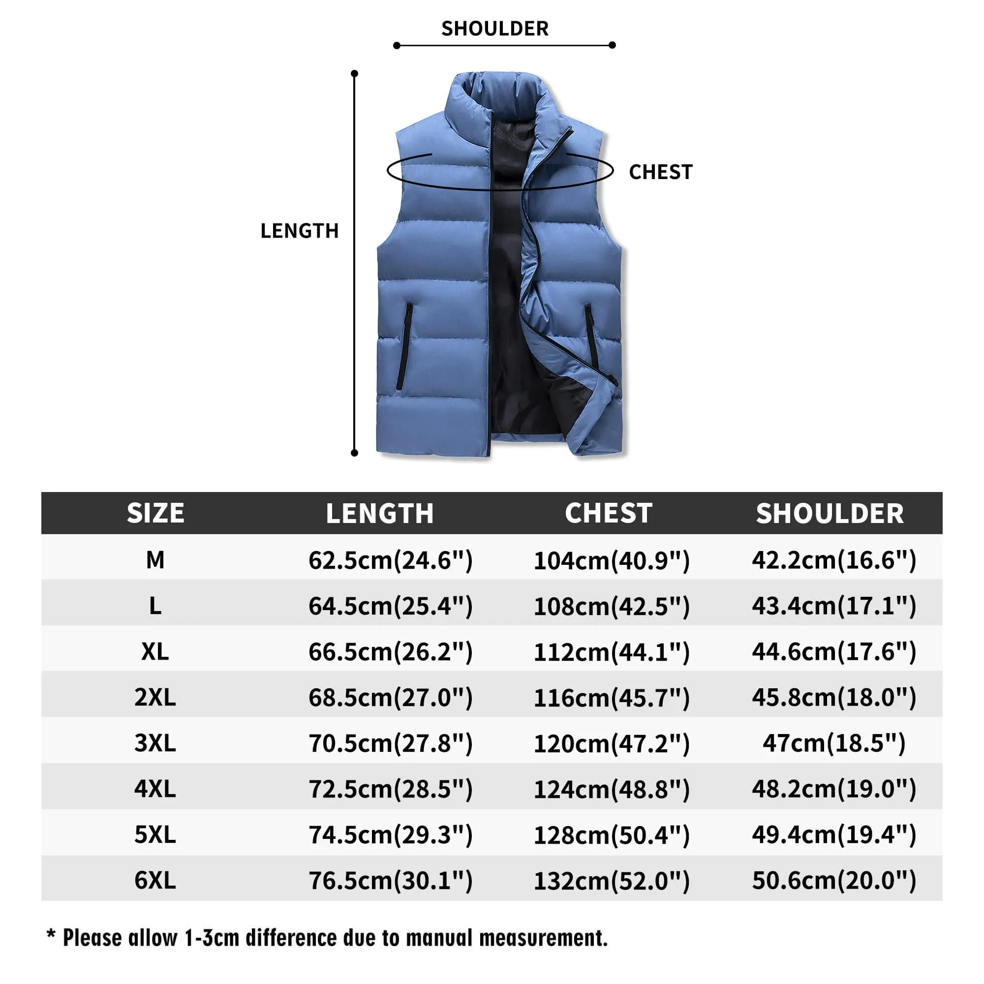 Mens Rugged American Flag Zip Up Puffer Vest