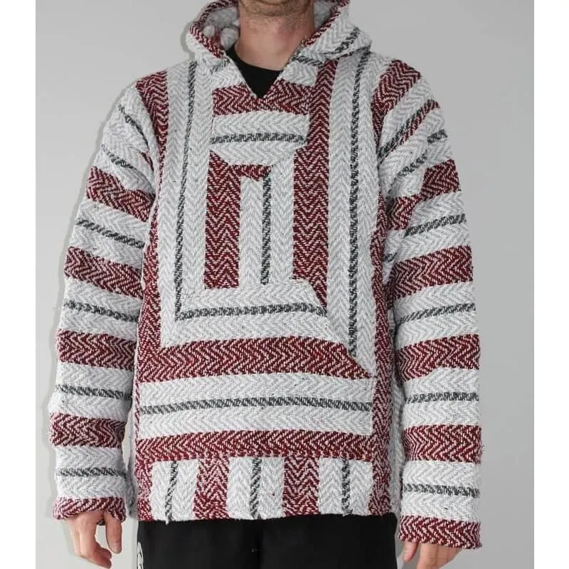 Mexican Baja Hoodie - Burgundy