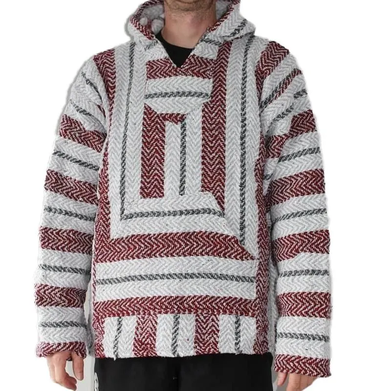 Mexican Baja Hoodie - Burgundy