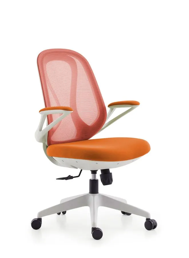 Modern Stylish Middle Back Mesh Office Chair with Elegant Design and White Frame for Office and Home