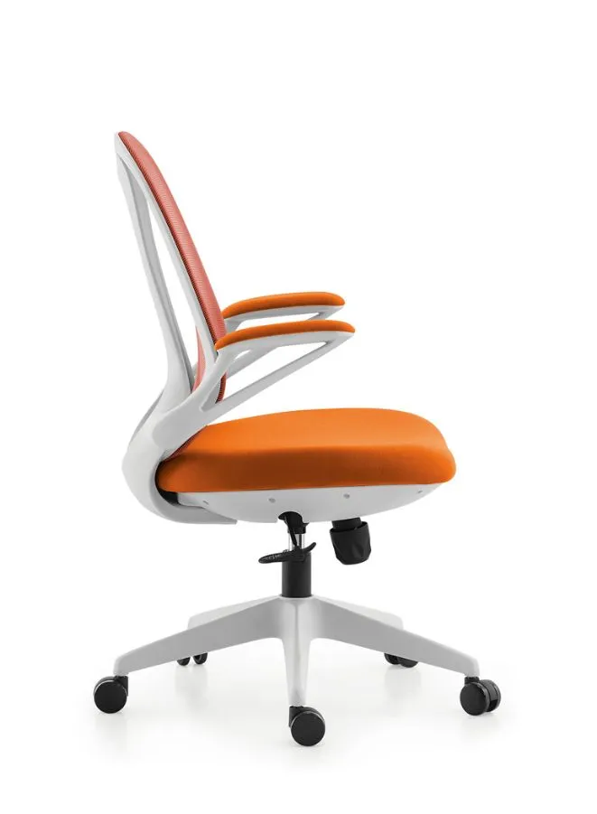 Modern Stylish Middle Back Mesh Office Chair with Elegant Design and White Frame for Office and Home