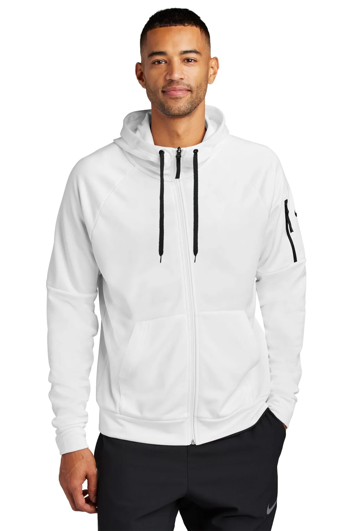 Nike Therma-FIT Pocket ZipUp Custom Hoodies, White