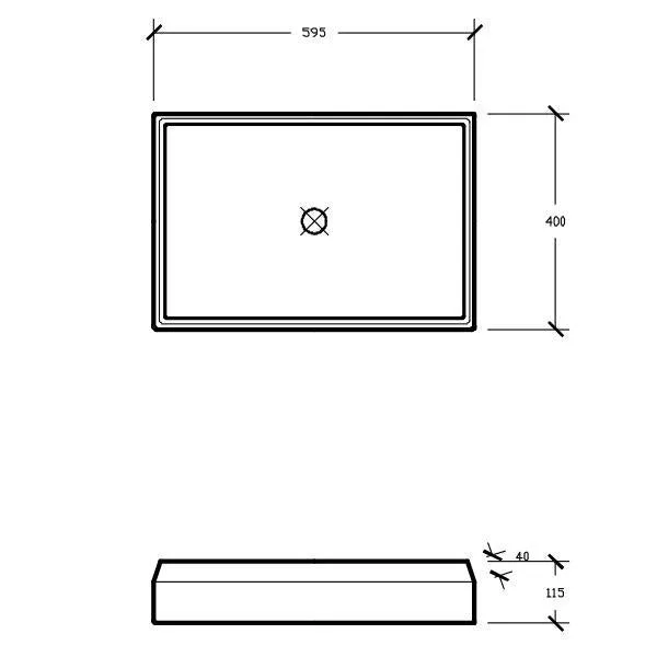 Nood Co Prism Basin Rectangle Surface Mount - 14 Colours