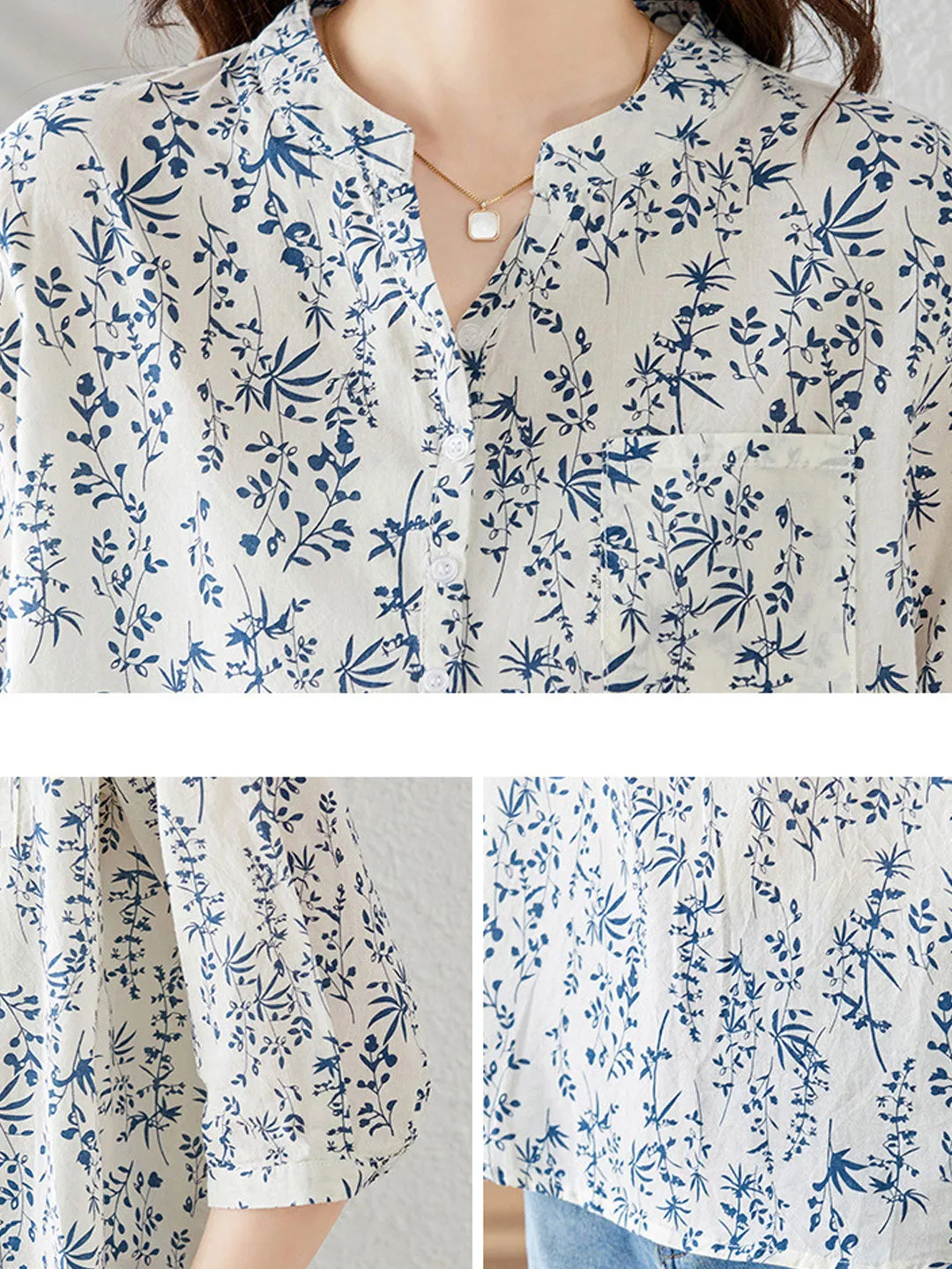 Olivia Classic Crew Neck Floral Printed Top