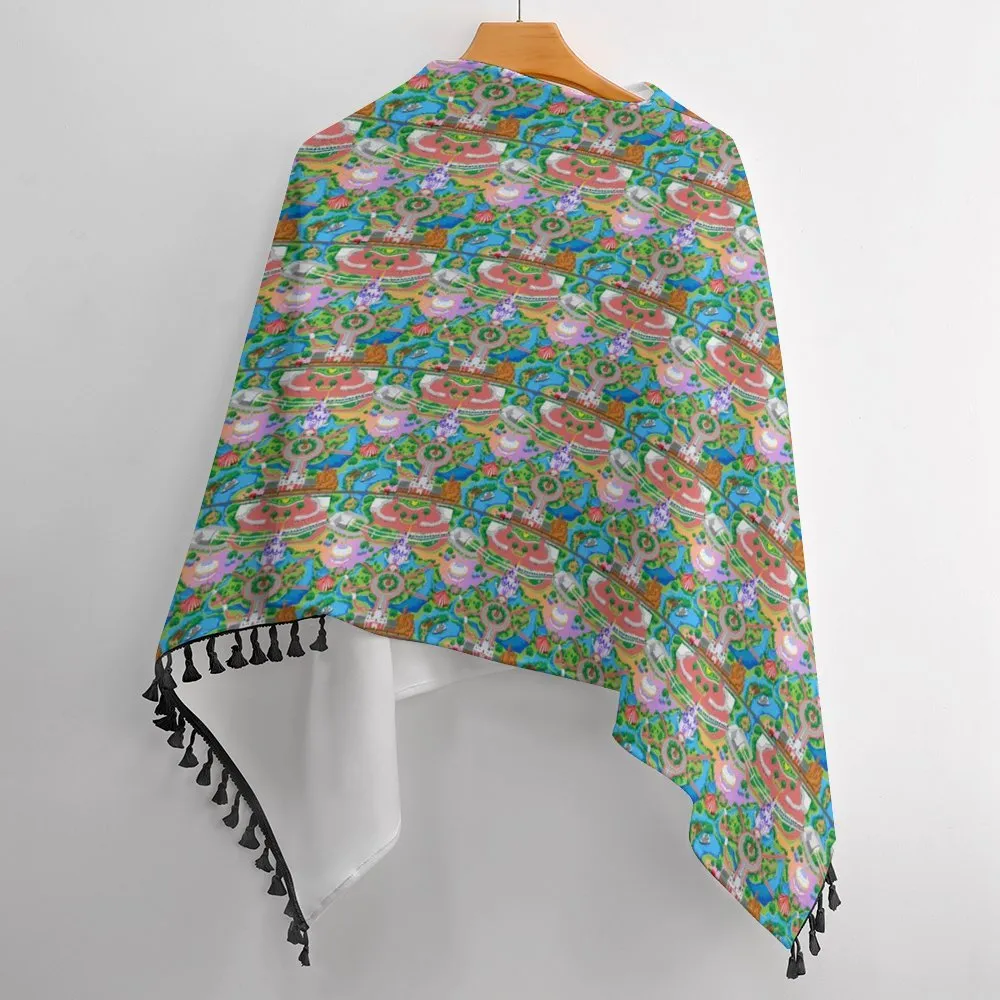 Park Map Tassel Cape