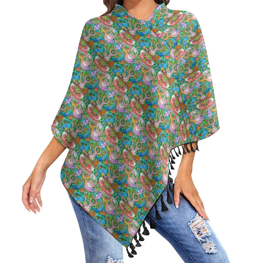 Park Map Tassel Cape