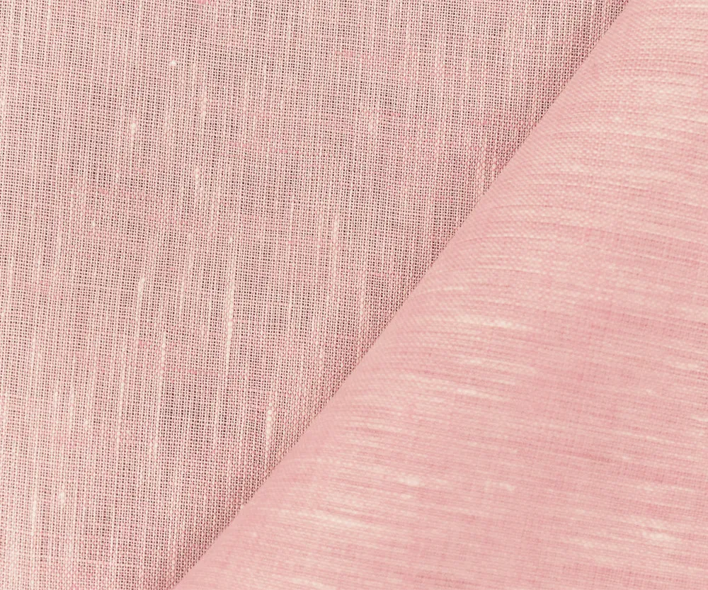 Pink-White Spence Bryson Slub Texture Irish Linen Chambray Woven Fabric