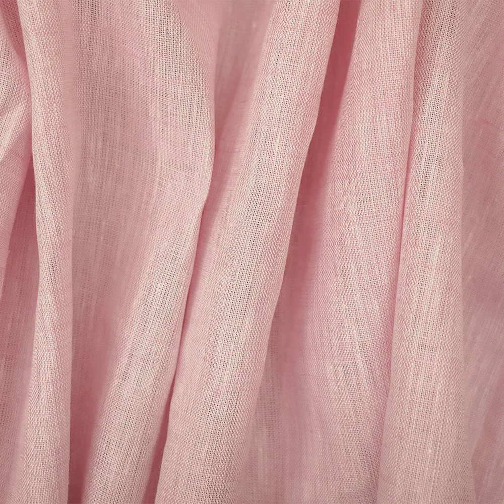 Pink-White Spence Bryson Slub Texture Irish Linen Chambray Woven Fabric