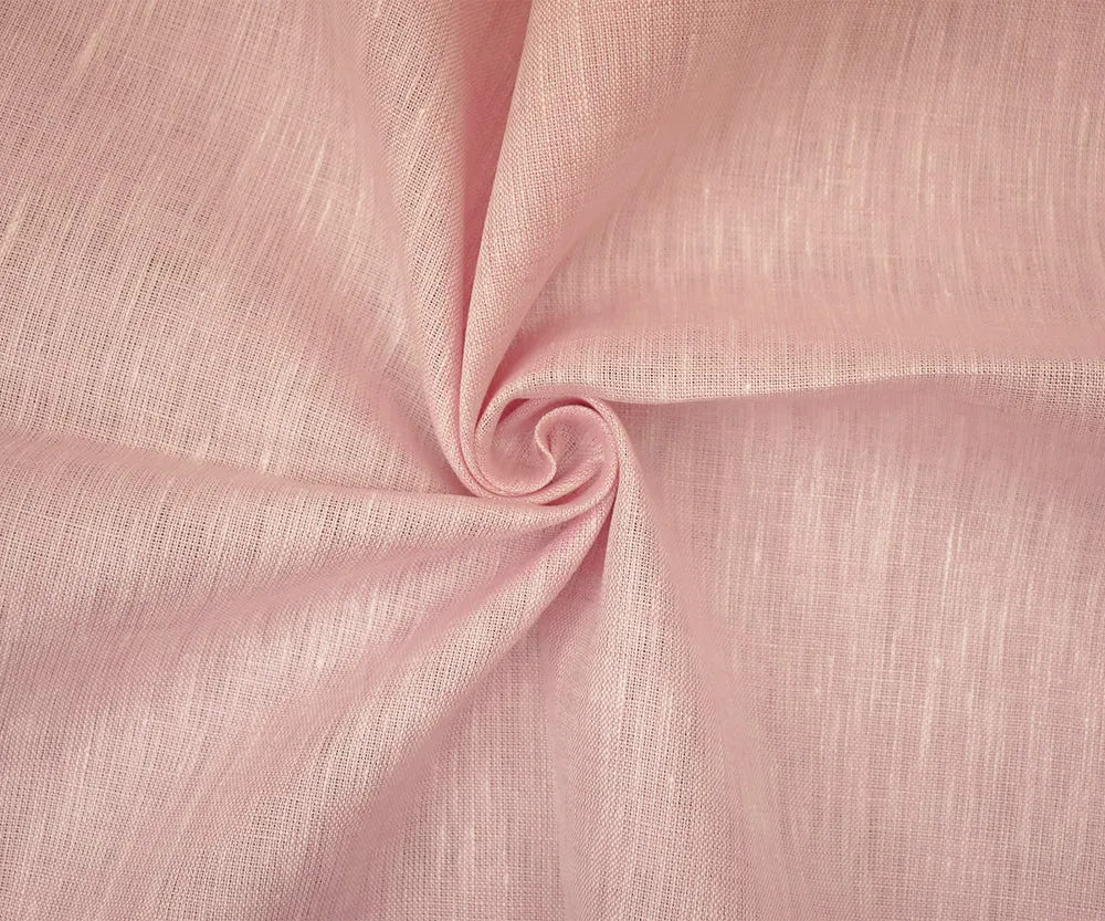 Pink-White Spence Bryson Slub Texture Irish Linen Chambray Woven Fabric