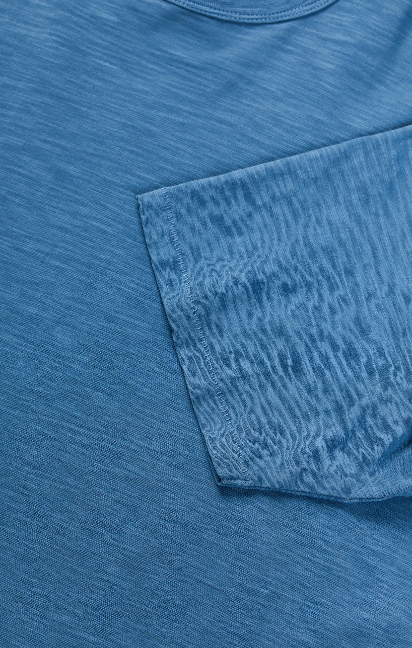 Slub Crew Neck T-Shirt in Vallarta Blue