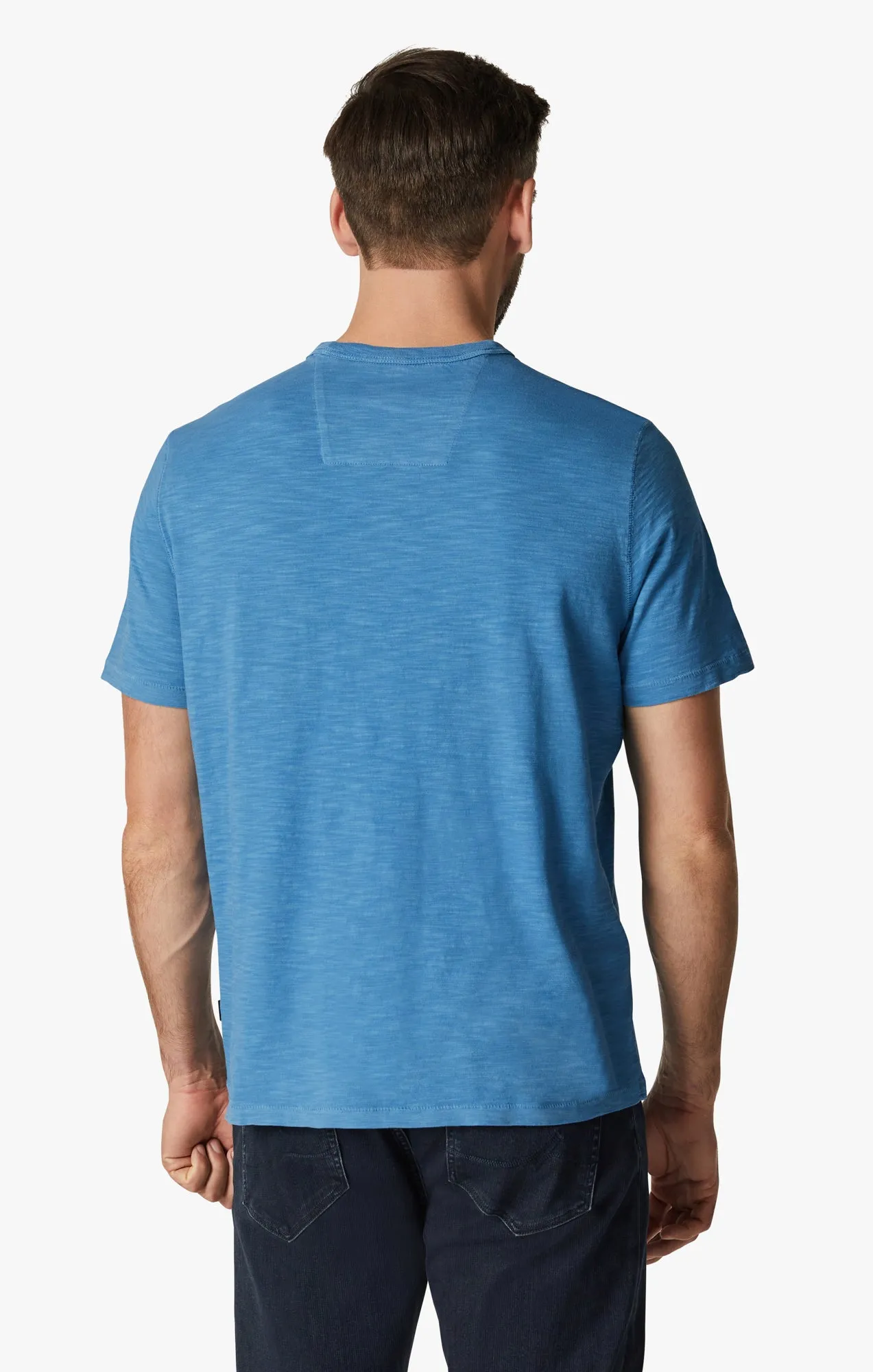 Slub Crew Neck T-Shirt in Vallarta Blue