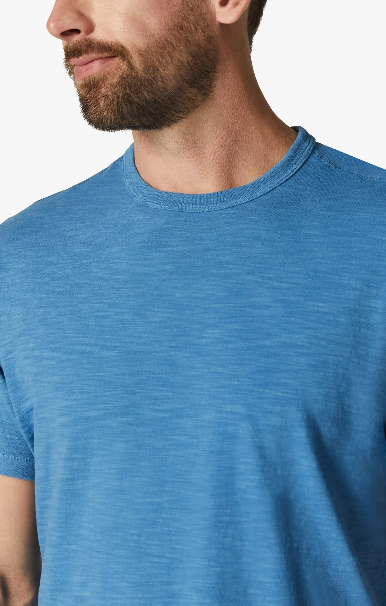 Slub Crew Neck T-Shirt in Vallarta Blue