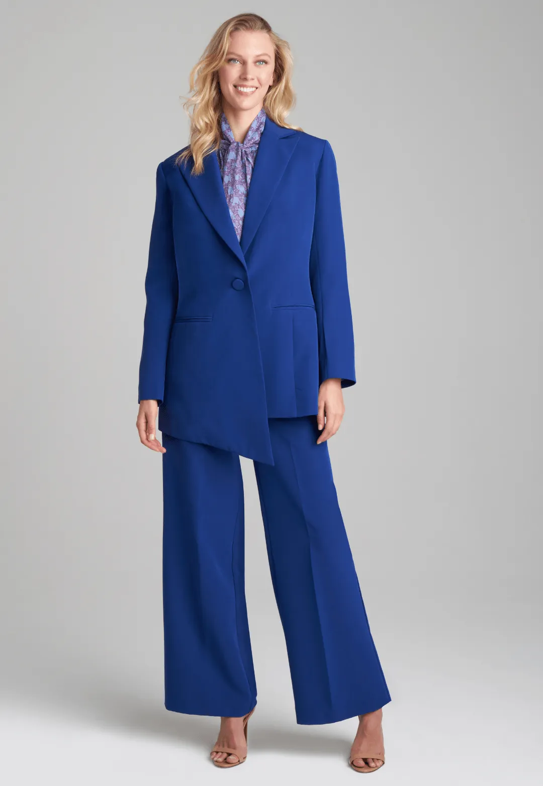 Tallulah Silk Lined Blazer in Sapphire Blue