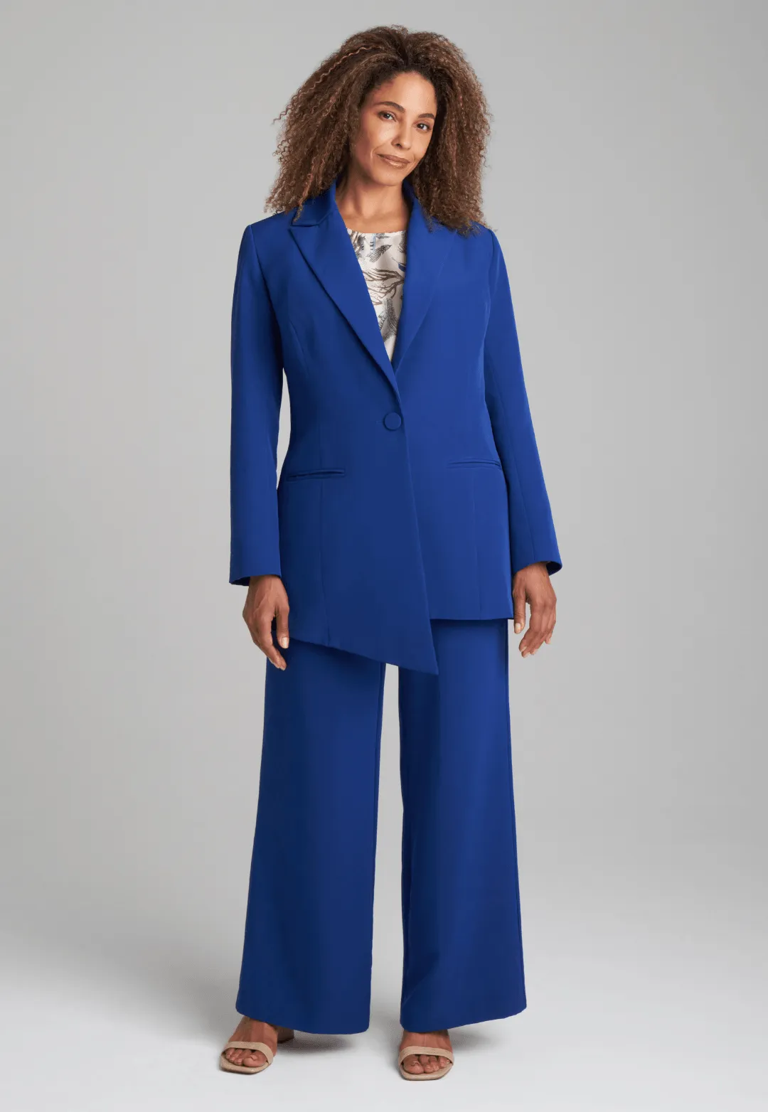Tallulah Silk Lined Blazer in Sapphire Blue