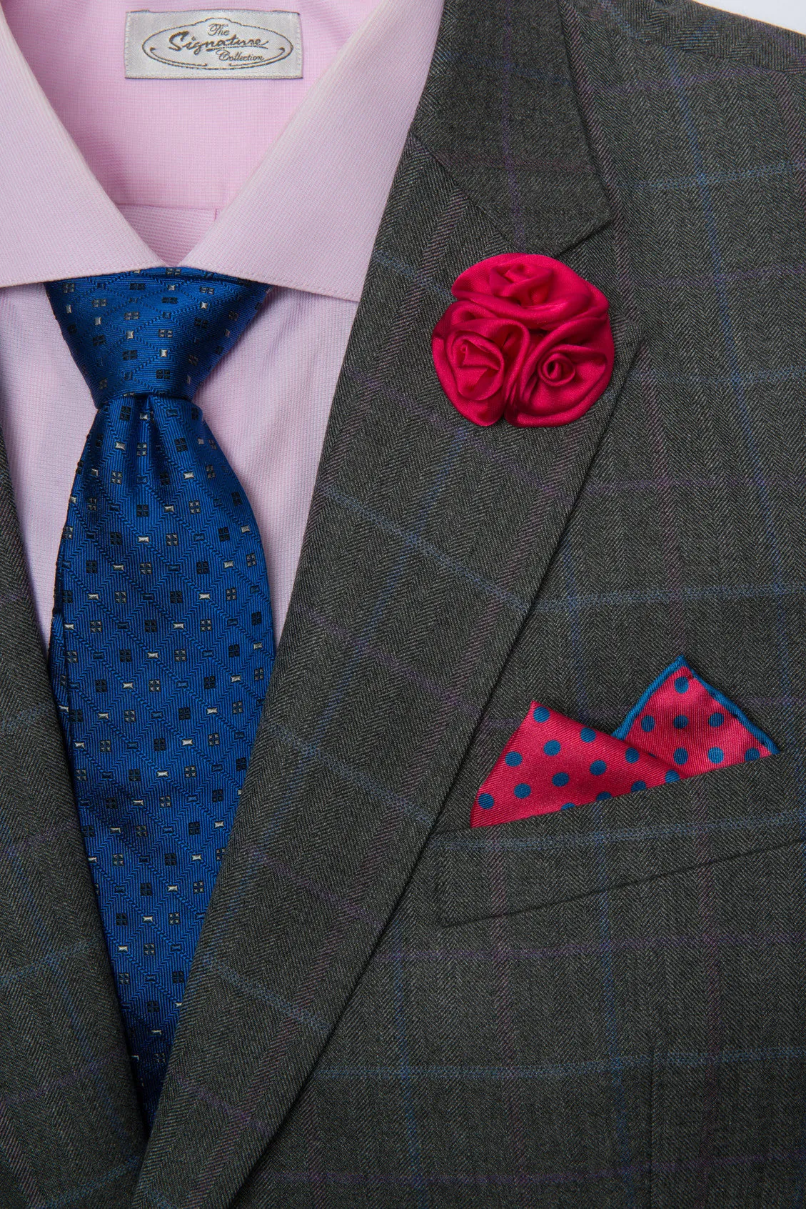 Three Ties, Pocket Squares and Lapel Flowers Starter Kit